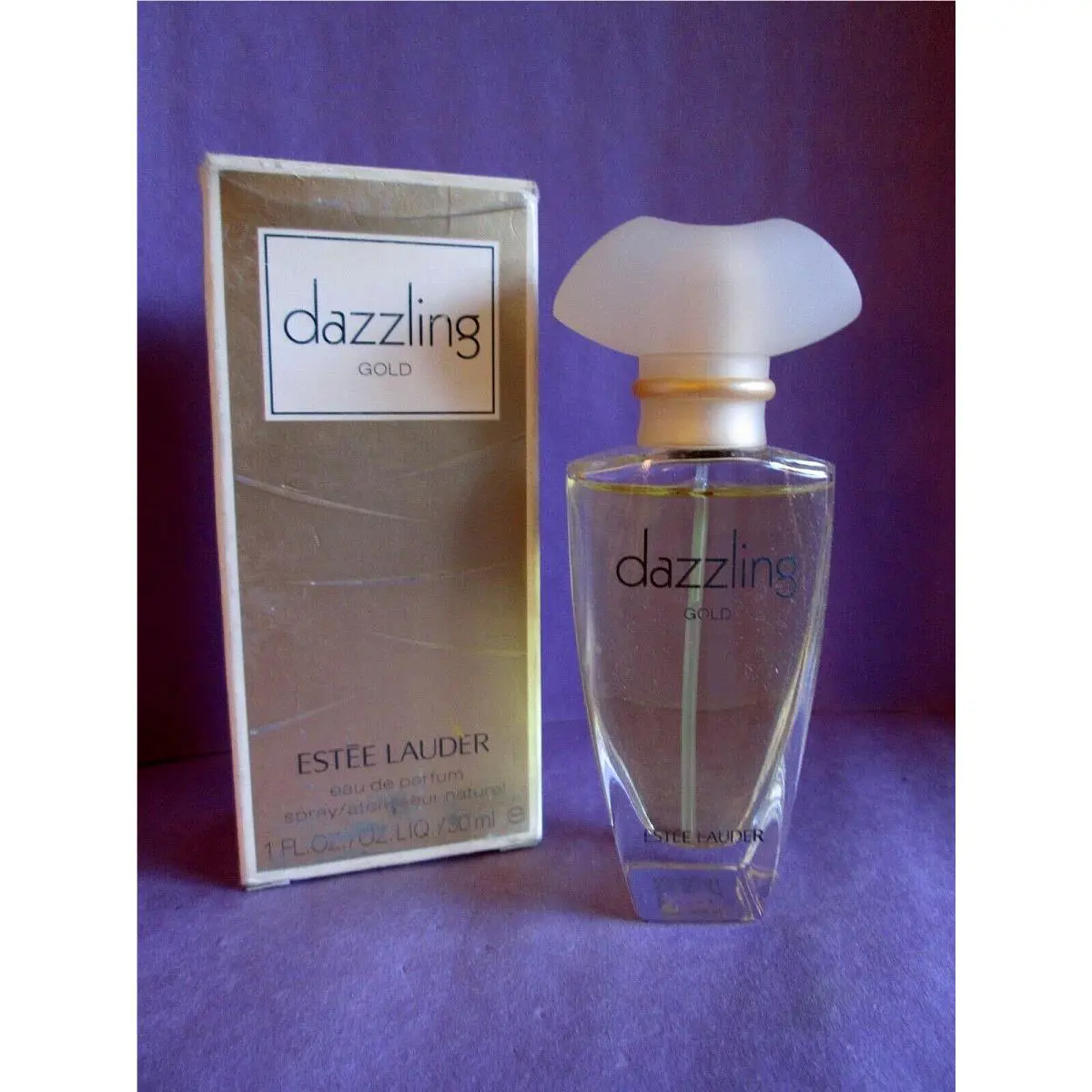 Dazzling Gold 1998 Vintage Estee Lauder Eau de Parfum Spray 1 oz 30 ml Worn Box