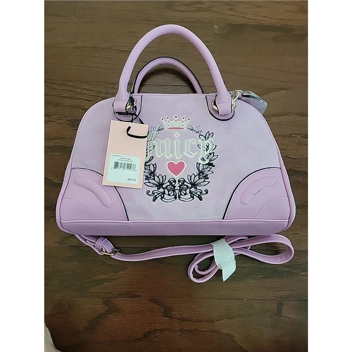 Juicy Couture Hot Pink Free Love Heritage Bowler Crossbody Bag
