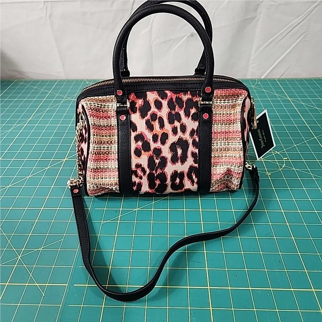 Juicy Couture Mini Steffy Rosewood Power Clashing Crossbody Top Handle Bag Lepar