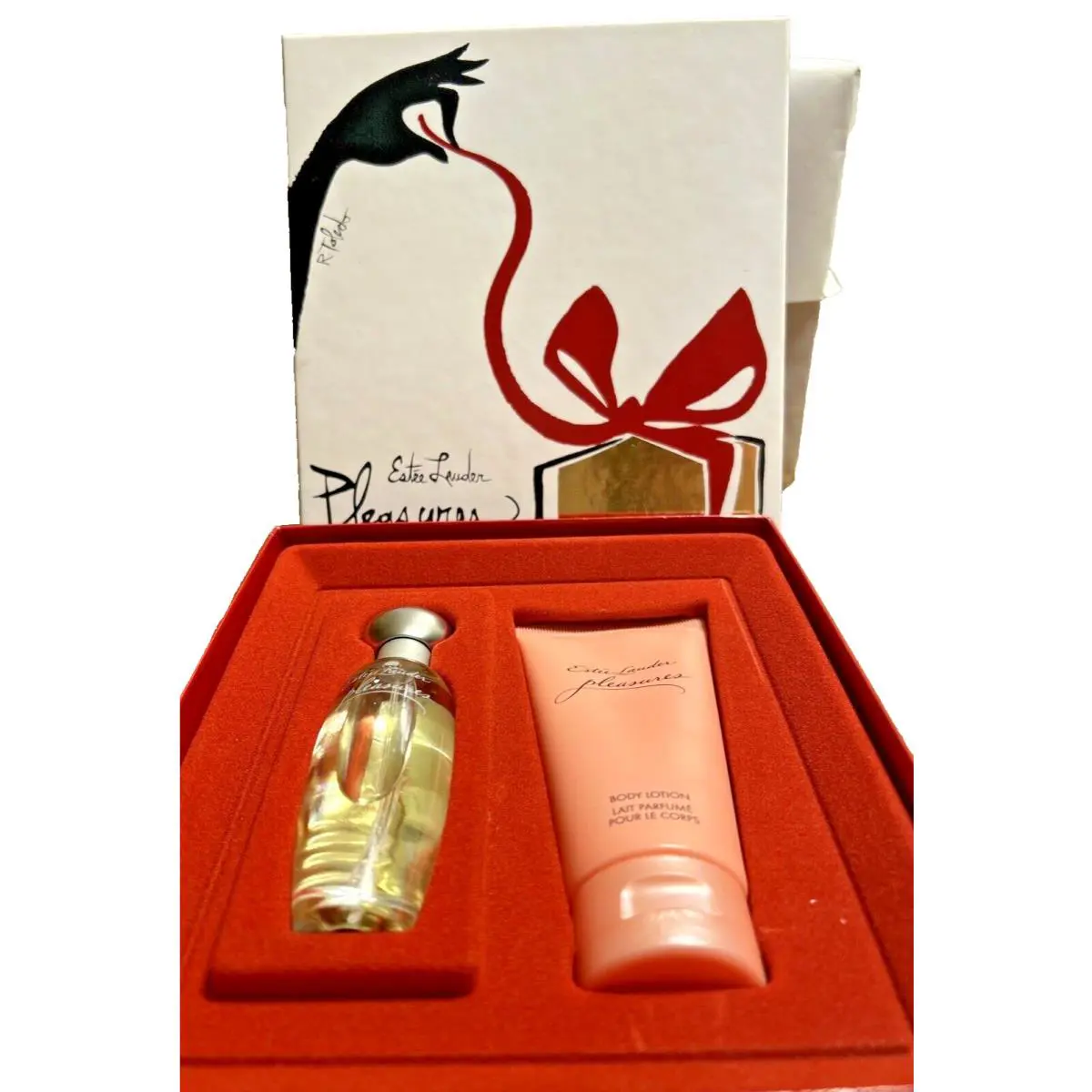 Estee Lauder Pleasures Eau de Parfum Spray 1oz + 2.5 oz Body Lotion Gift Box Set