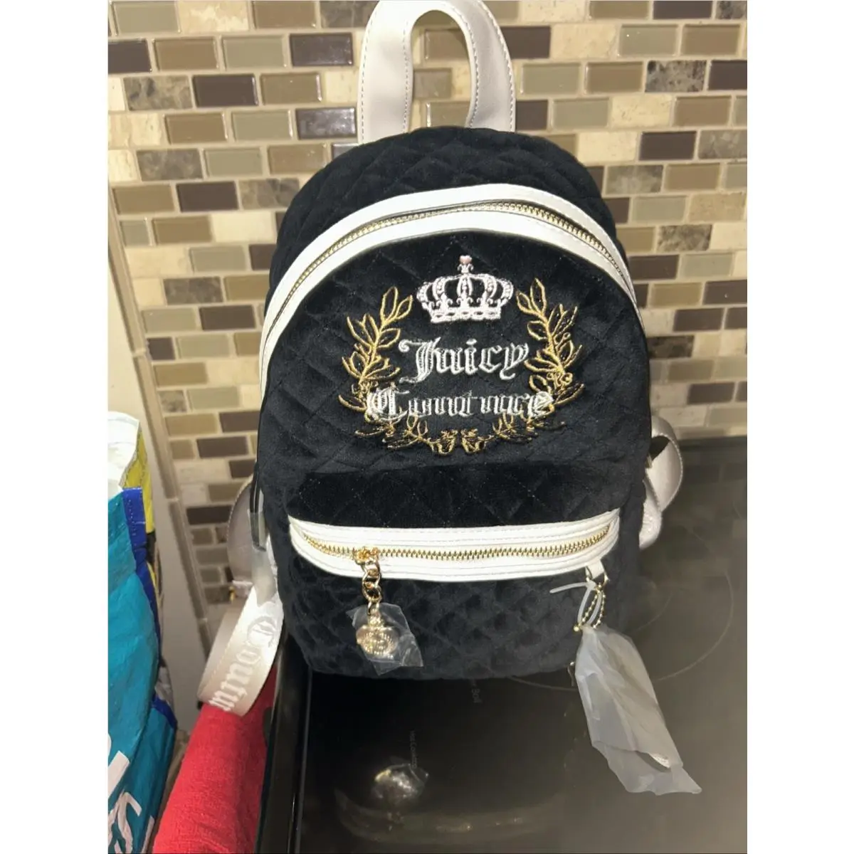 Juicy Couture Licorice Crystal Royal Moment Medium Backpack