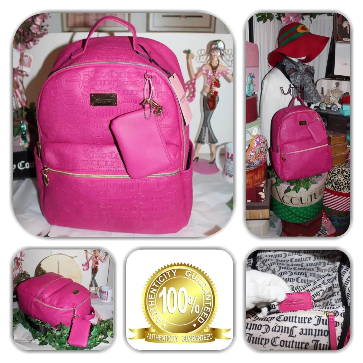 Unique  Pink Monogram Large Backpack by Juicy Couture