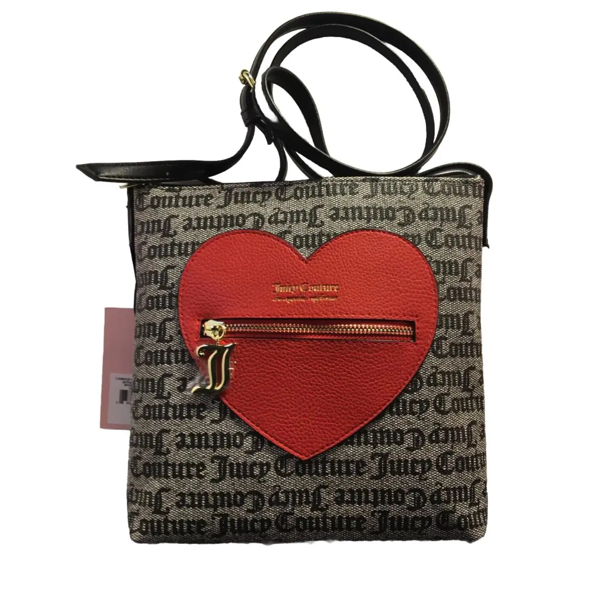 Juicy Couture Heart Gothic Status Black Crossbody Purse “whole Lotta Love”