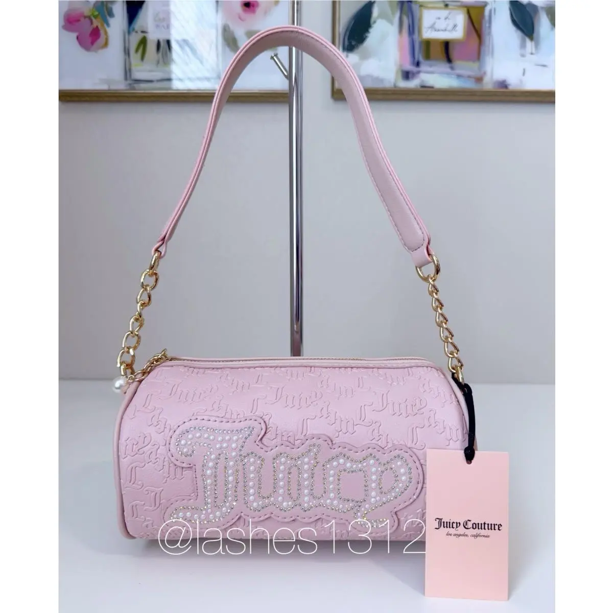 Juicy Couture Bag String of Pearls Barrel Bag - Pink