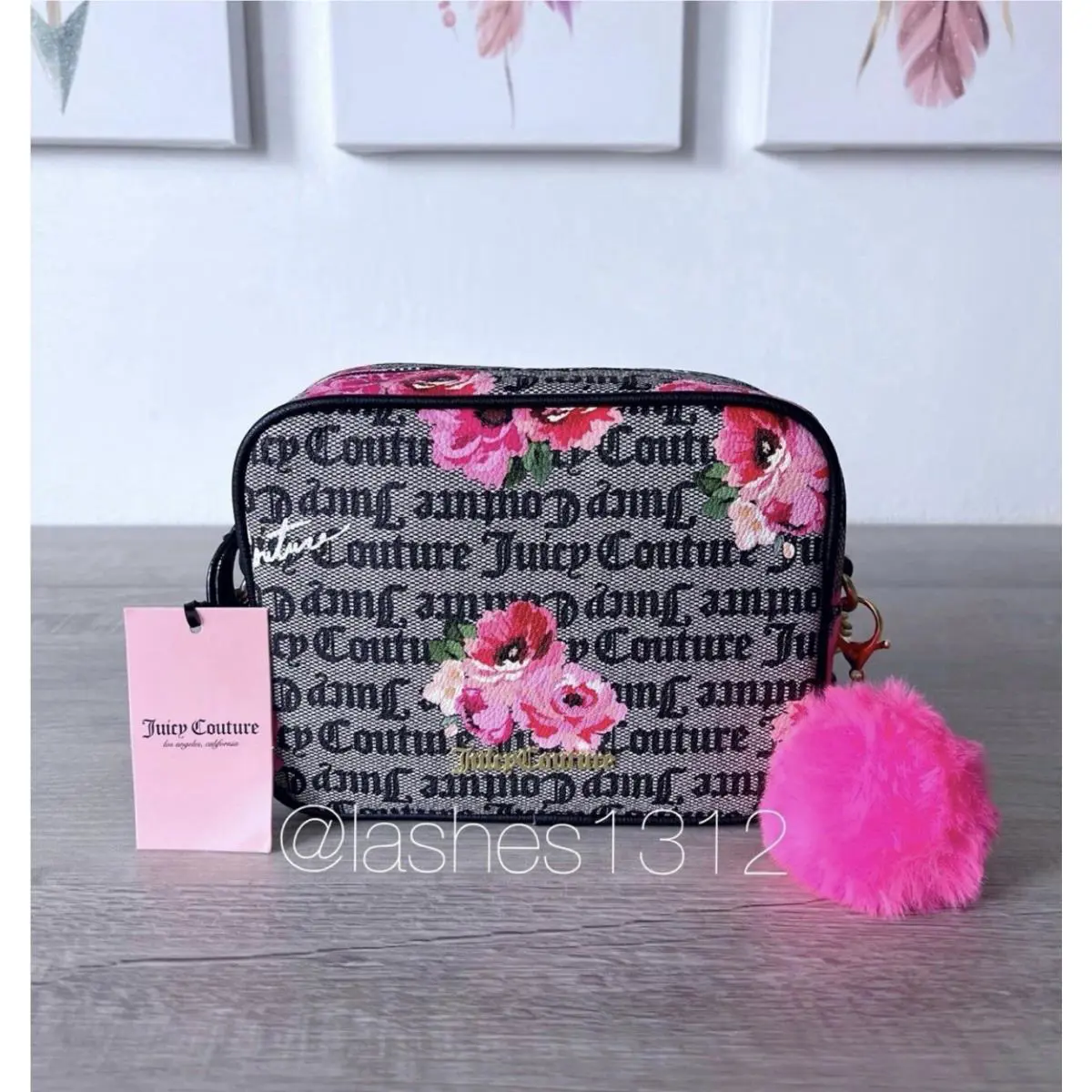 Juicy Couture Bag Camera Crossbody - Black Floral