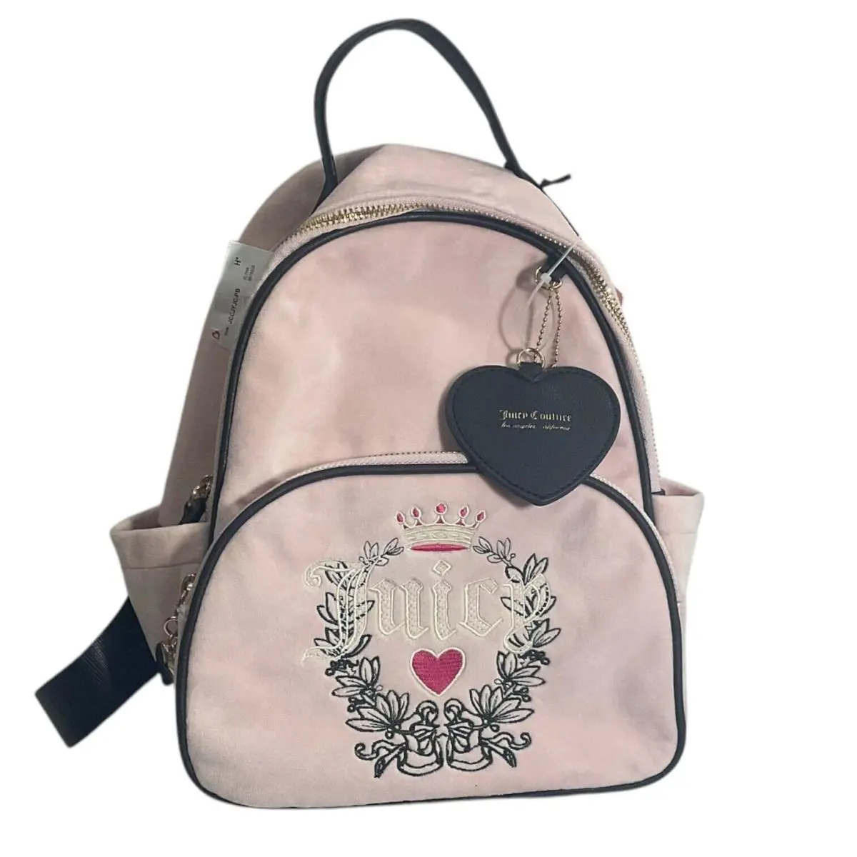 Juicy Couture Pink Powder Blush Heritage Velour Backpack