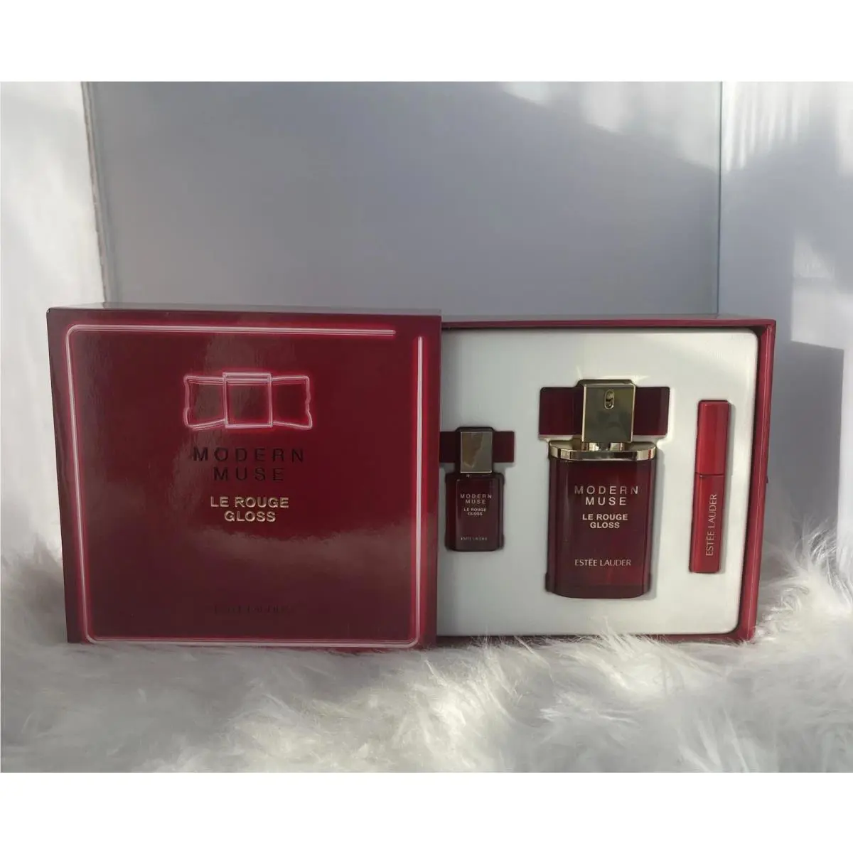 Estee Lauder Modern Muse Le Rouge Gloss Edp 1.0 Oz + 0.14 Oz + More 3pc Gift Set