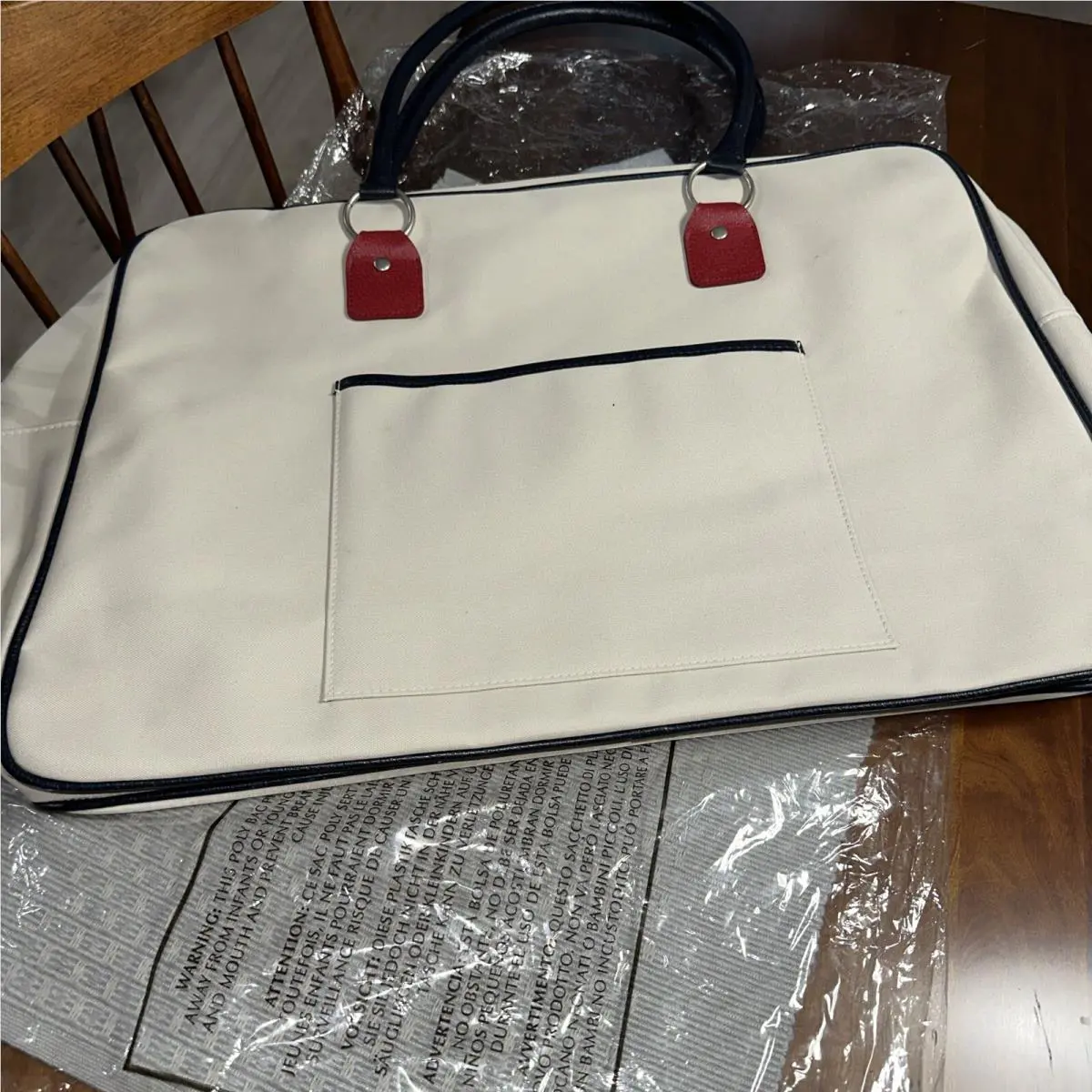 Estee Lauder Cream Carry-on Weekend Duffle Bag - 20” X 14” X 5” Double