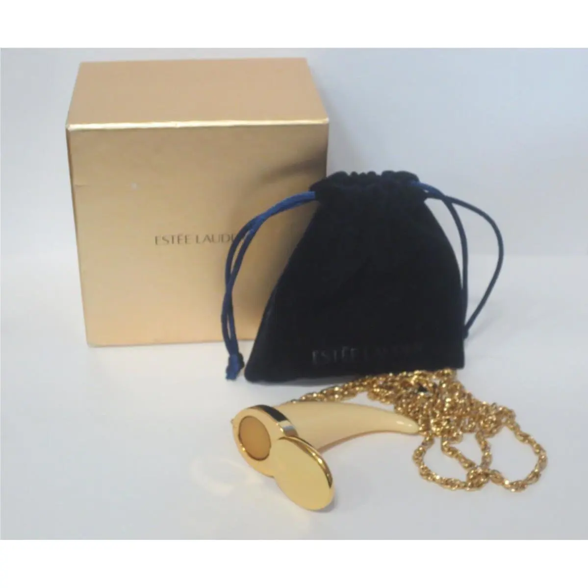 Estee Lauder Pleasures Charming Horn Solid Perfume 0.003 OZ Boxed
