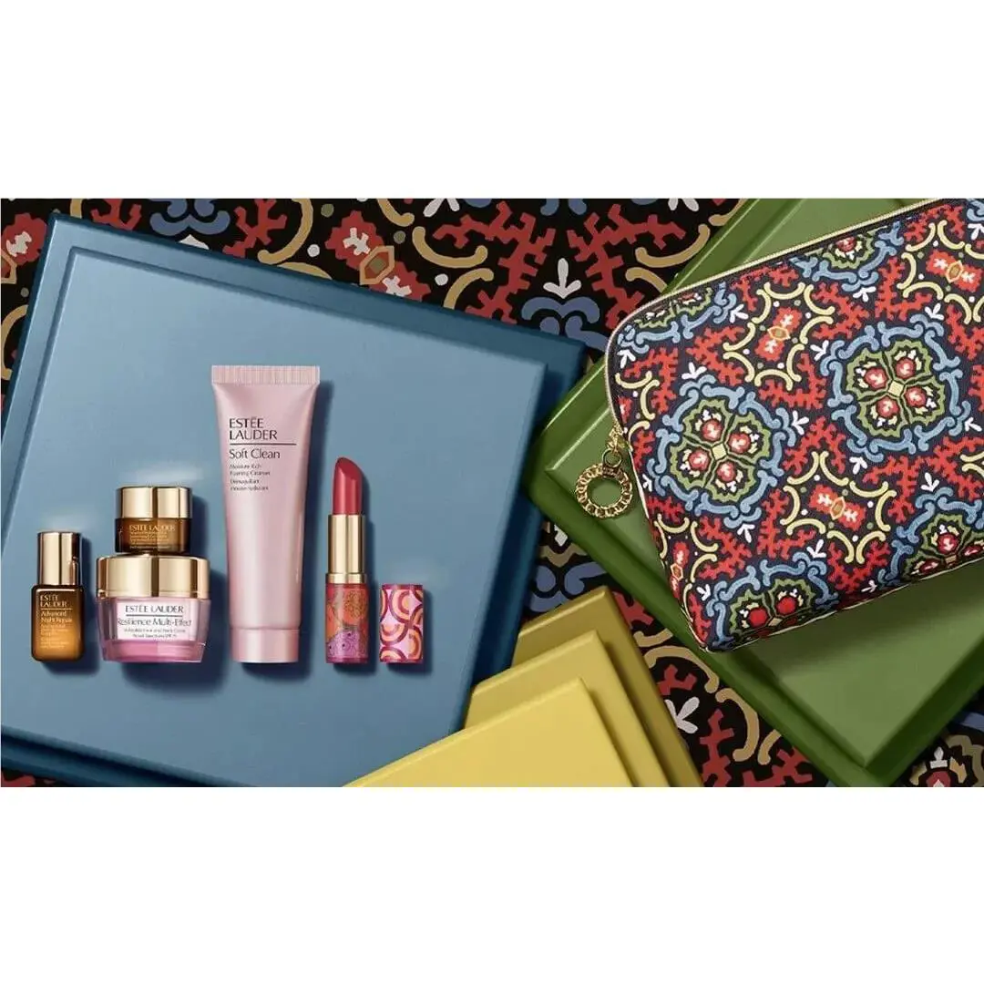 Estee Lauder 6 Pcs Gift Set Resilience Multi-effect Day Serum Eye Cleanser Lips