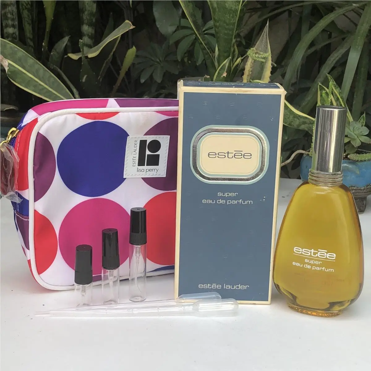 Huge Vintage Estee Super Fragrance Lauder 4oz Edp Perfume + EL Bag +extras