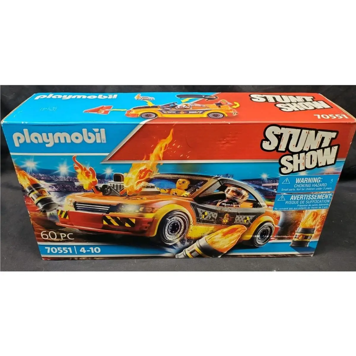 Playmobil Stunt Show Crash Car Building Set 70551 60 Pcs