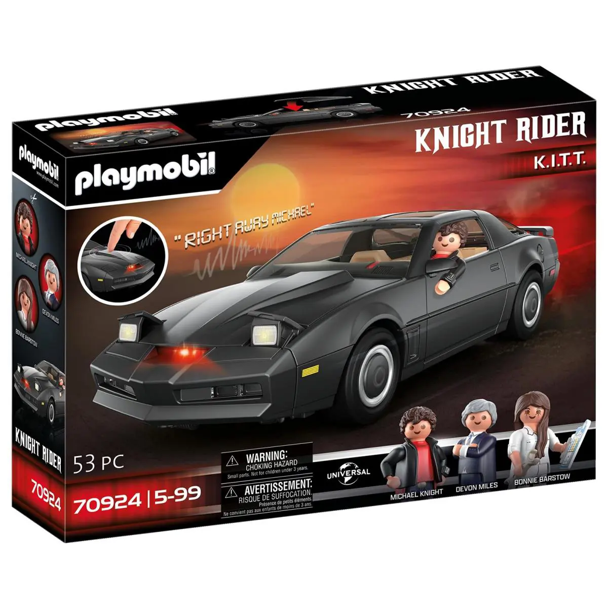 K.i.t.t. Vehicle Toy with Sounds Lights Michael Knight Accessories 80S Iconic