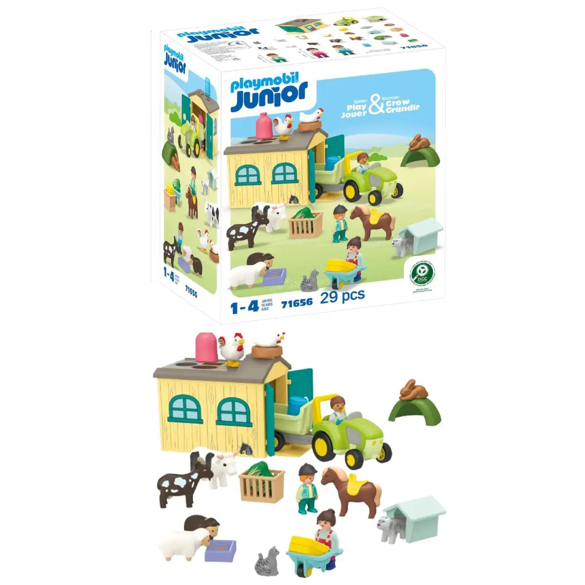 Playmobil Junior Country Life Playset with Tractor Trailer and Animals