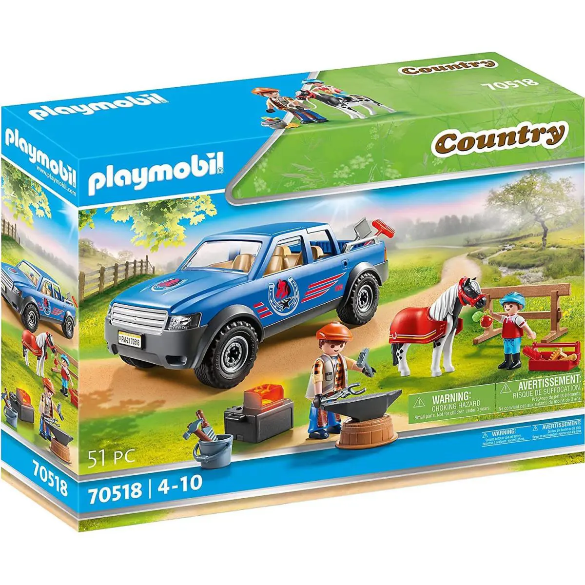 Playmobil Mobile Farrier Truck Playset with Figures Horse Equipment Accessories