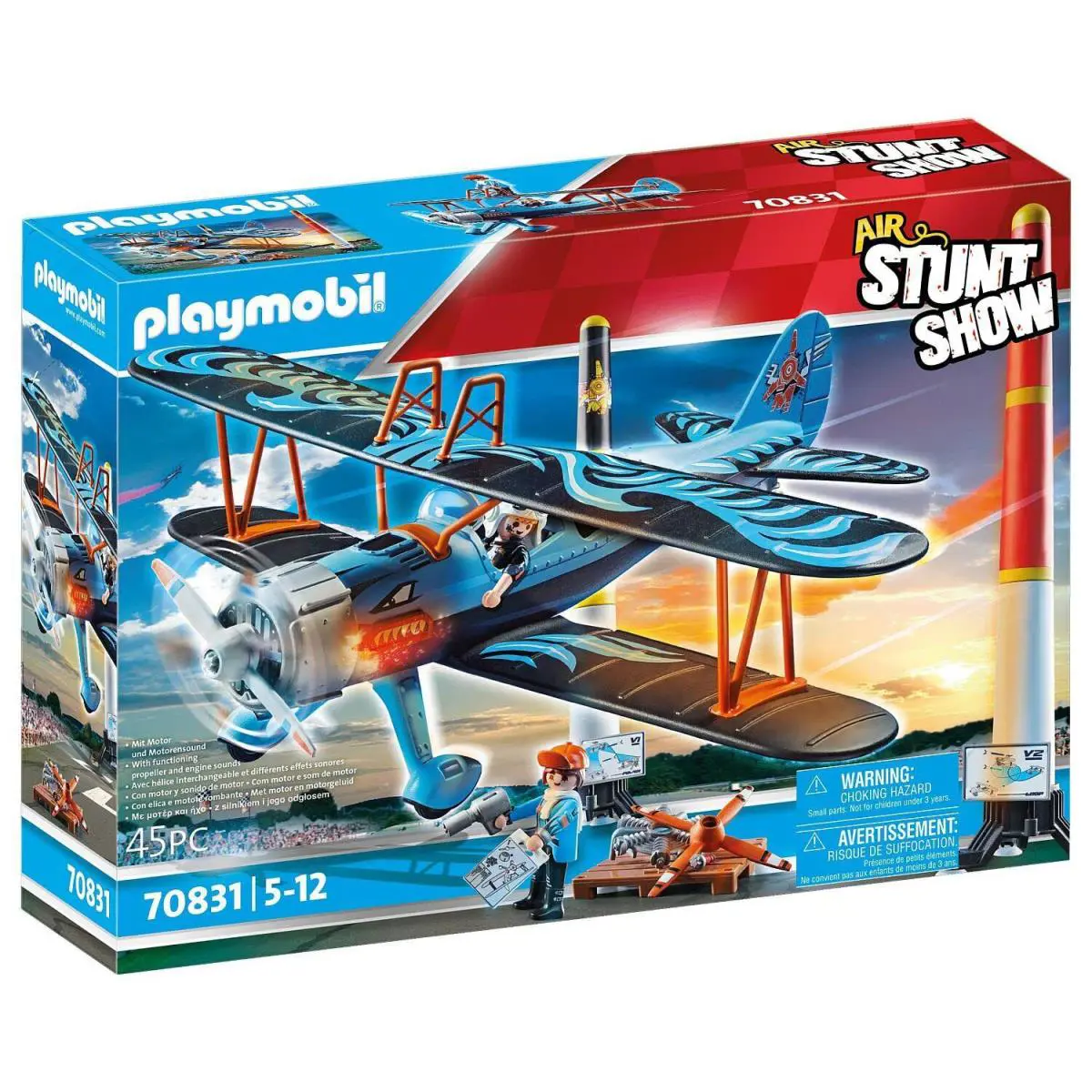 Playmobil Air Stunt Show Phoenix Biplane 45 Pieces Ages 5 - 12 Years