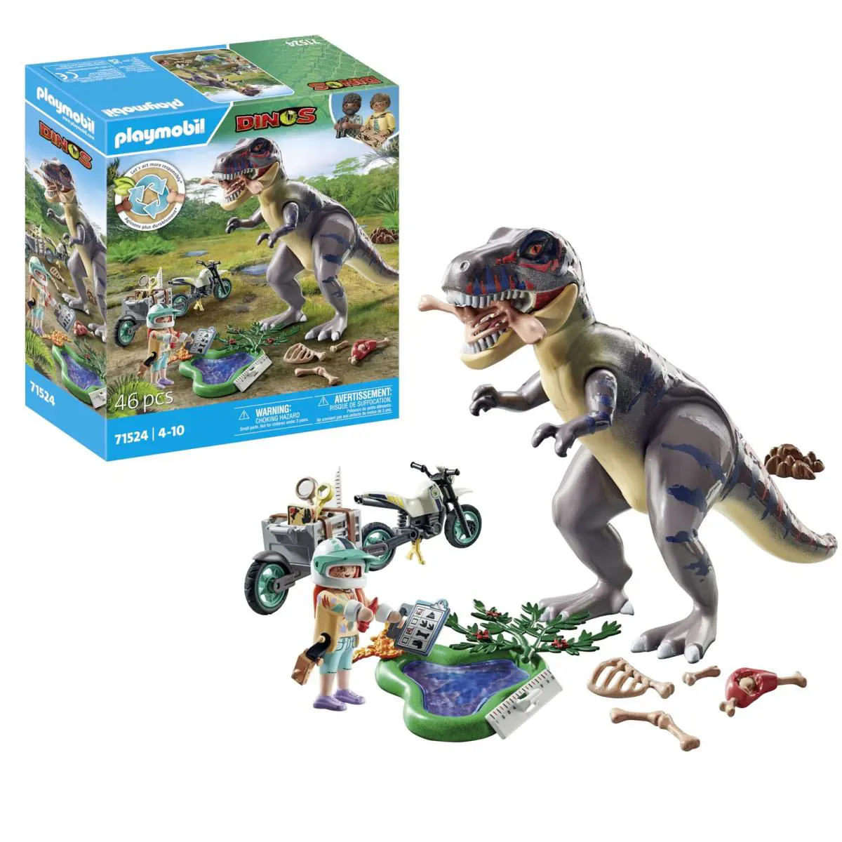 Playmobil Dinosaur World T Rex Hunt Playset with Researcher and Accessories