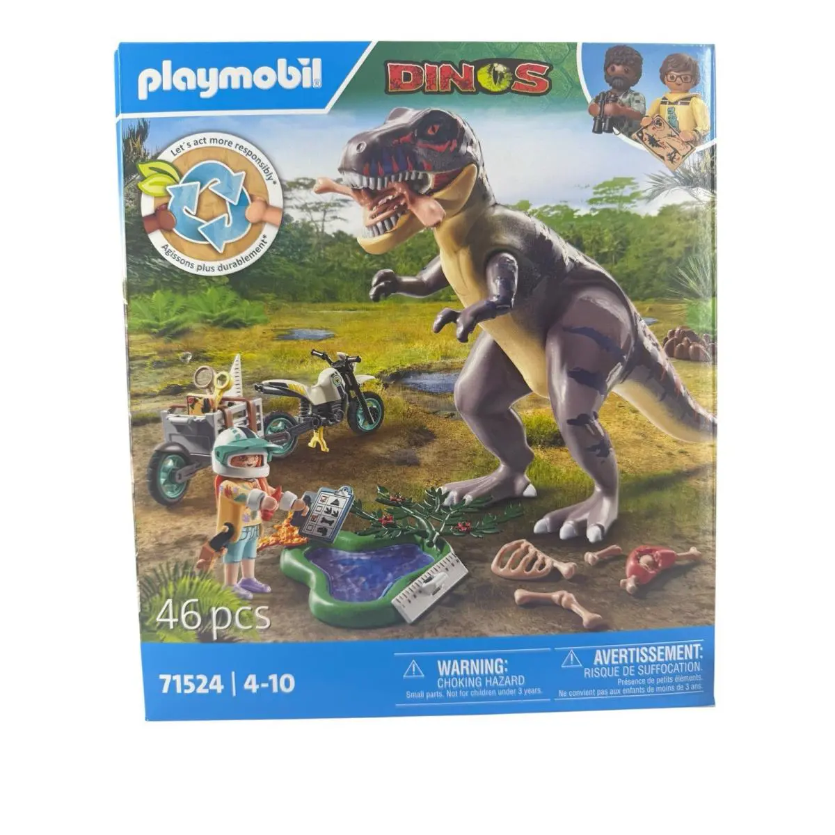 Playmobil T- Rex Hunt Set 71524 Dinos 46 Pieces Ages 4-10