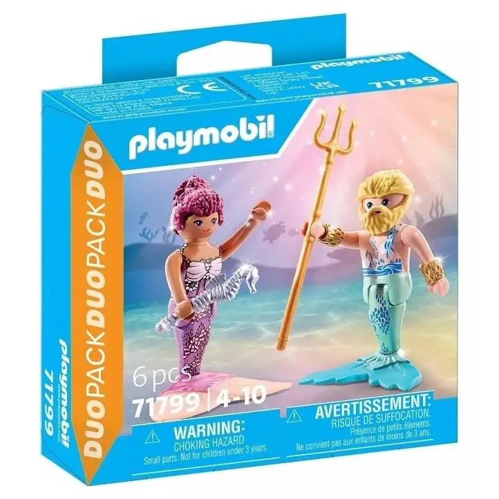 Playmobil 71799 Duopack Mermaid and Triton 6 Pcs Toy Building Kit
