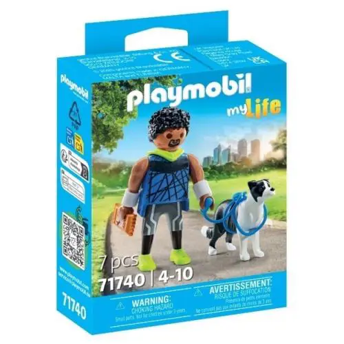 Playmobil 71740 My Life: Runner with Border Collie 7 Pcs Toy Building Kit