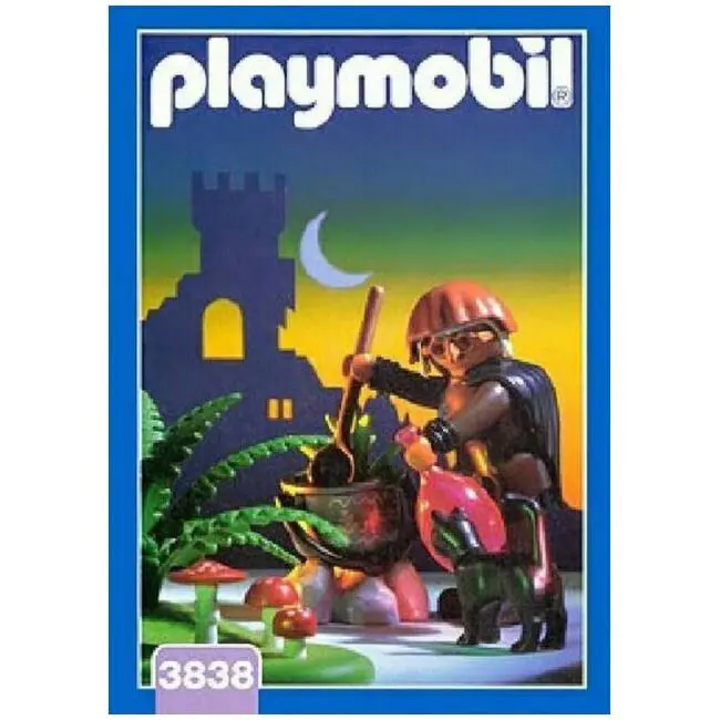 Playmobil 3838 Sorceress Figure Witch Brew Pot Mushrooms Cat Nisb
