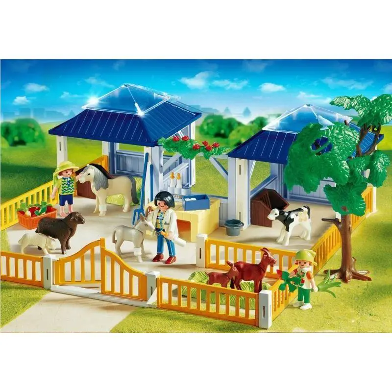 Playmobil 4344 Veterinarian Playset Animal Nursery Lamb Horse Goat Cow Dog