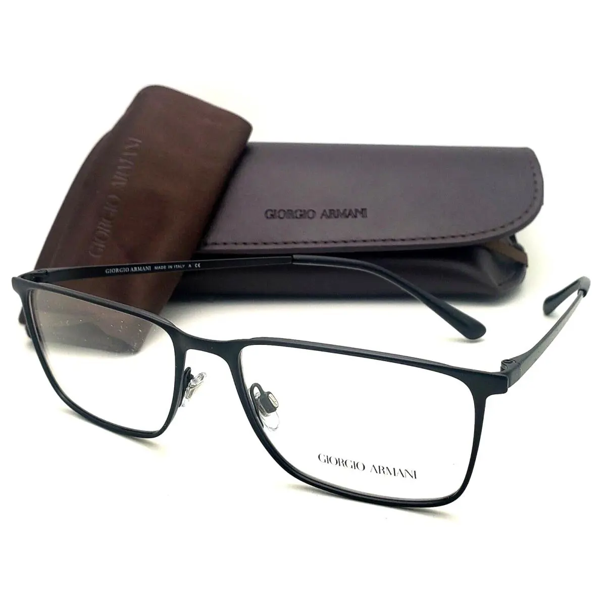 Giorgio Armani Eyeglasses AR 5080 3001 55-17 Matte Black Rectangular Frames