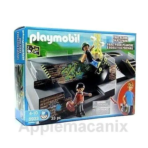 Playmobil Set 5933 Skate Park Playset Take Along Sports Case Skateboard Kids