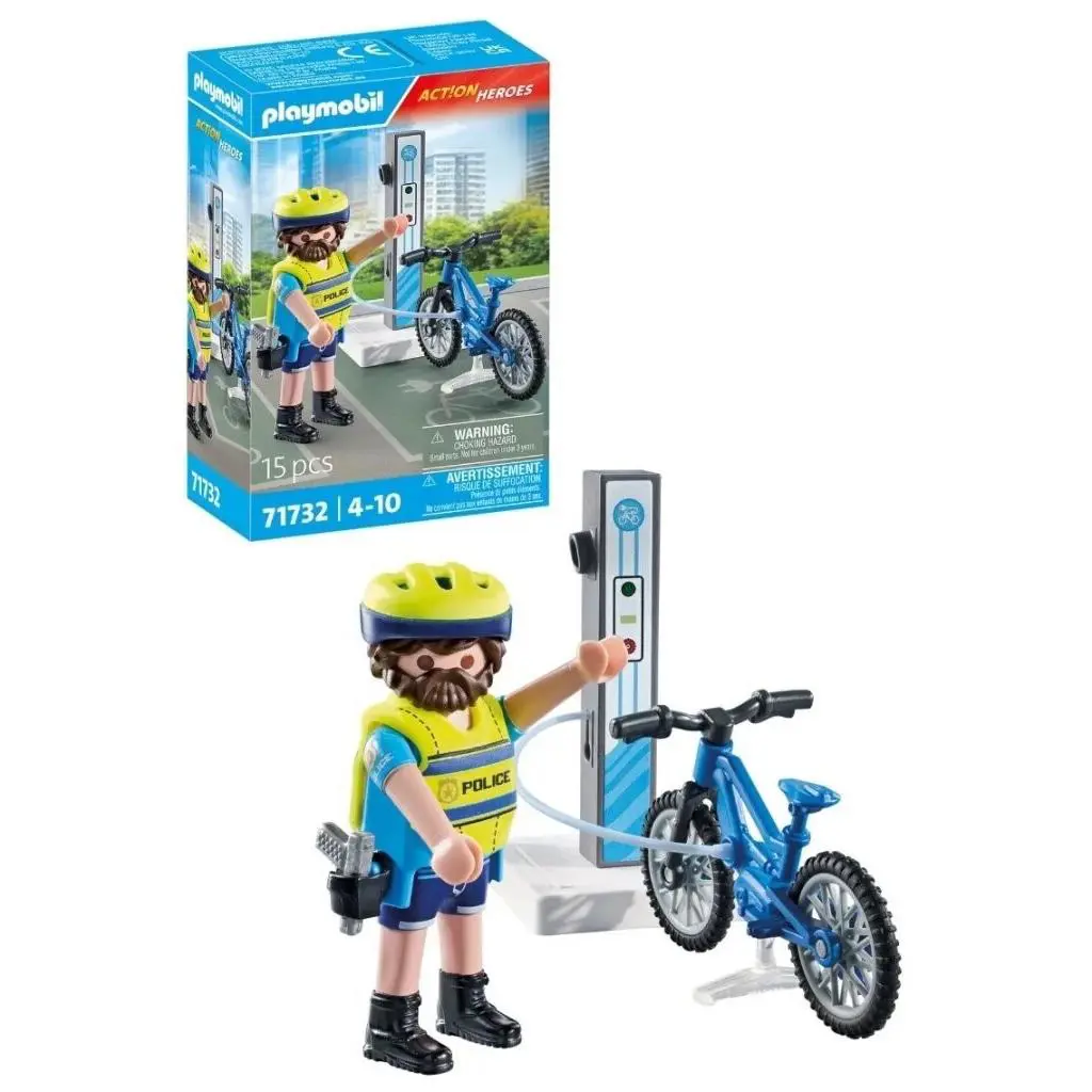 Playmobil 71732 Action Heroes: Police Bike Patrol 15 Pcs Toy Building Kit