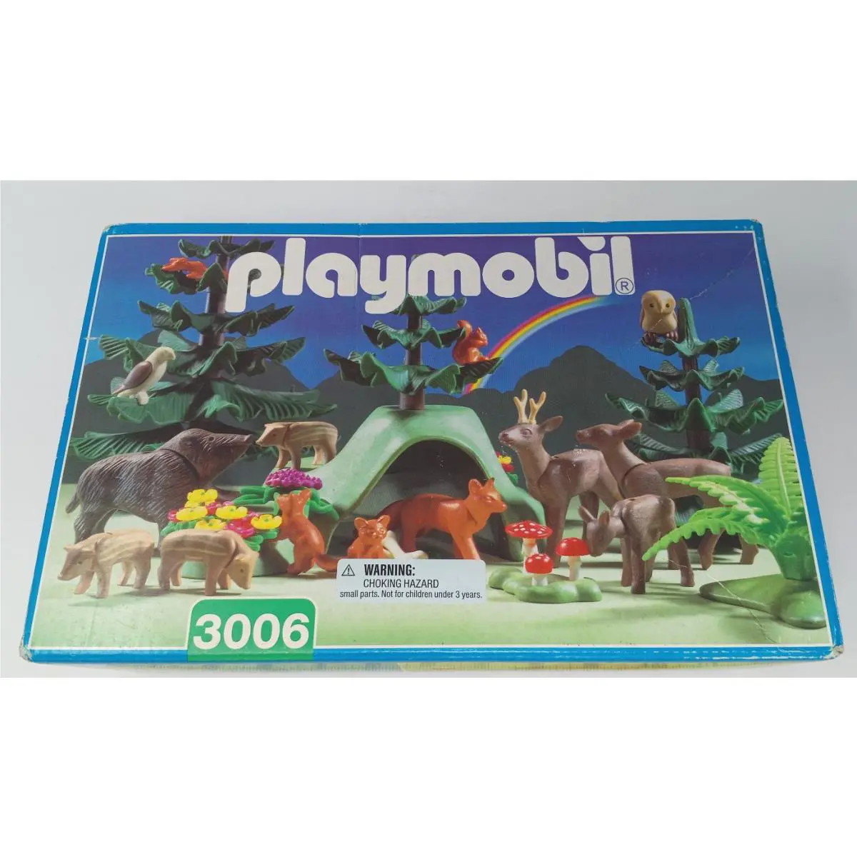 1998 Playmobil 3006 Woodland Animals Forest Boars Fox Deer Owl Pine Trees