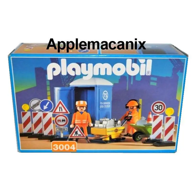 Playmobil 3004 Construction Site Workers Figures Site Bathroom
