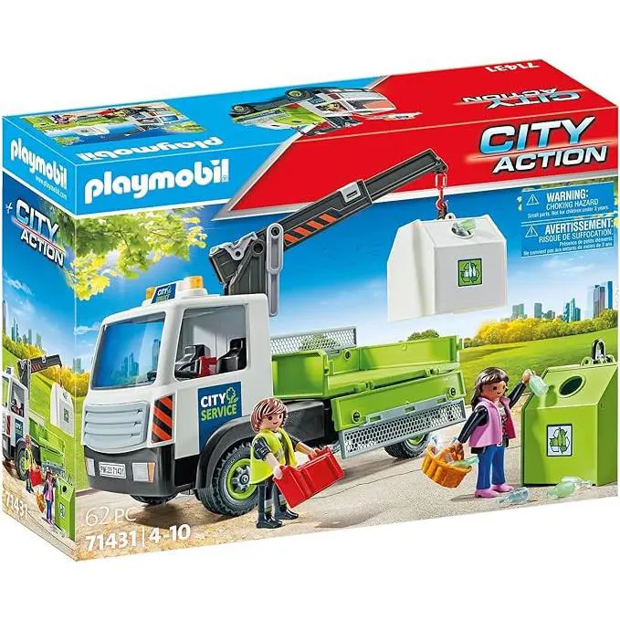 Playmobil 71431 Glass Recycling Truck with Container