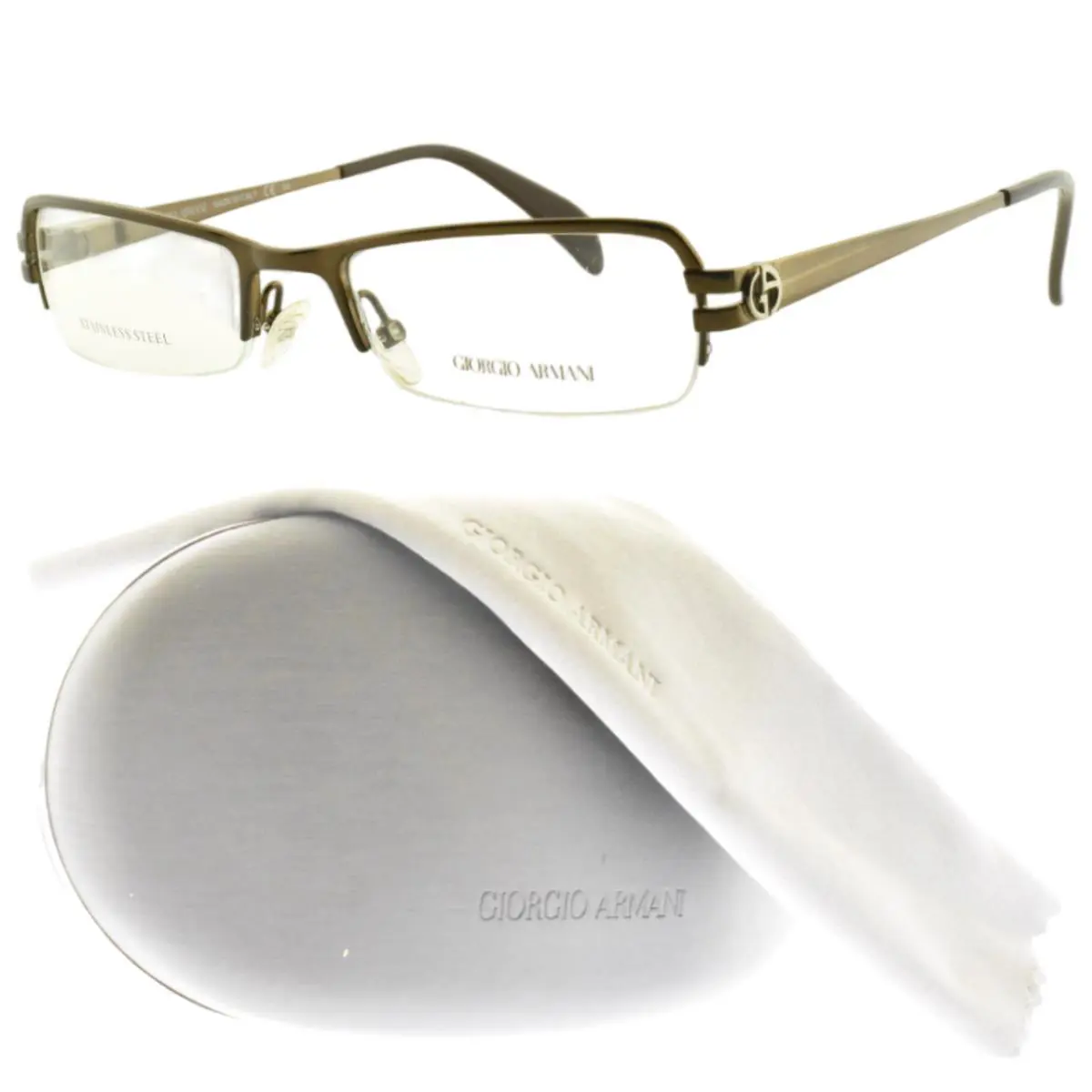 Giorgio Armani GA 796 Qhz Brown Semi Rimless Womens Optical Frame