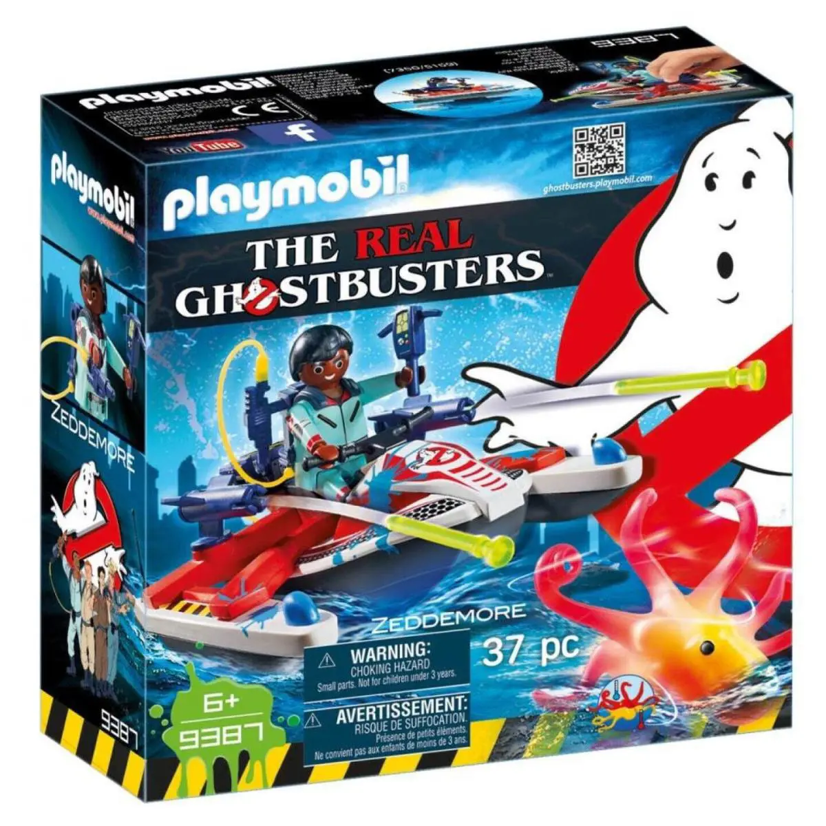 Playmobil 9387 The Real Ghostbusters Zeddemore with Aqua Scooter Building Set