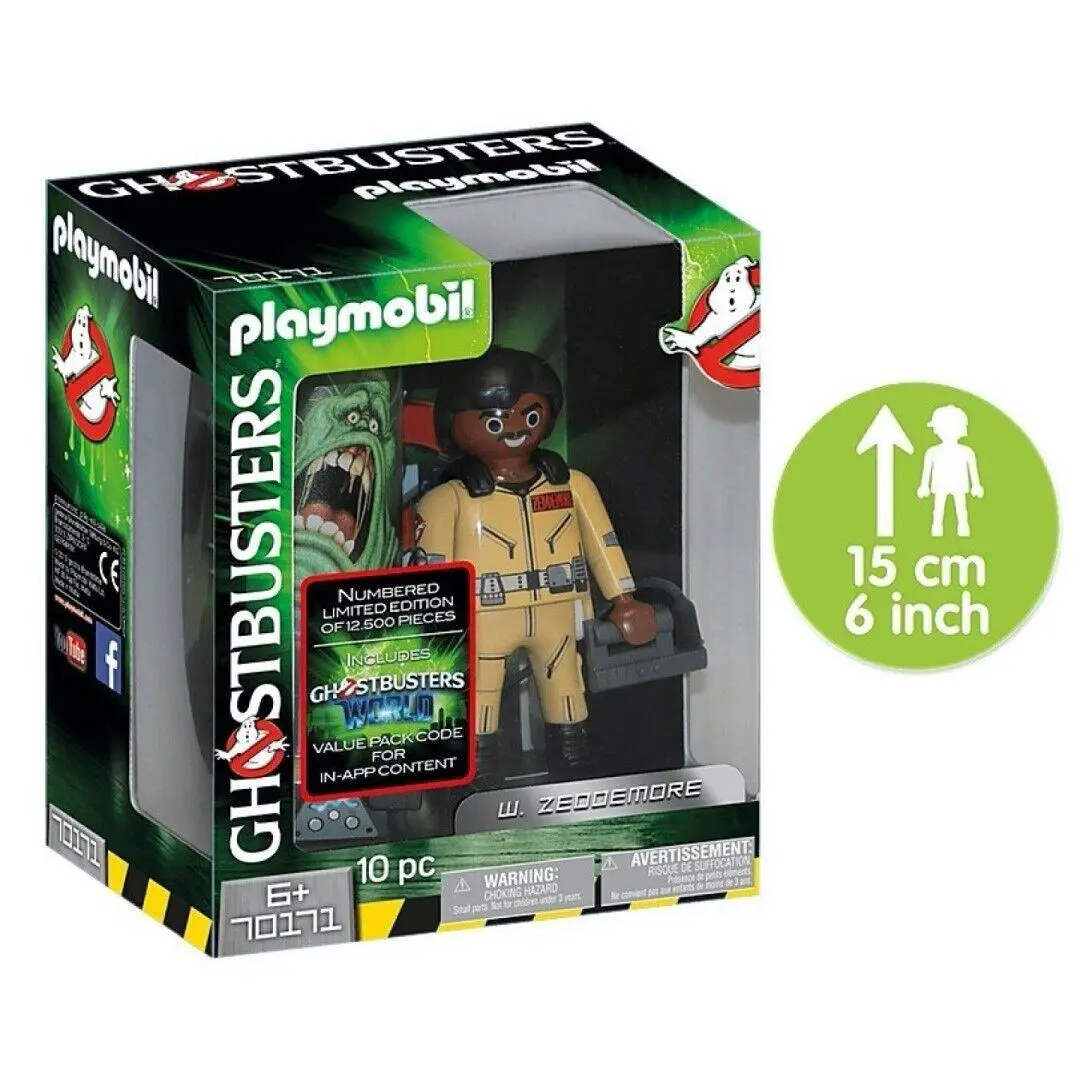 Playmobil 70171 Ghostbusters: Collectible Figure W. Zeddemore 10 Pcs