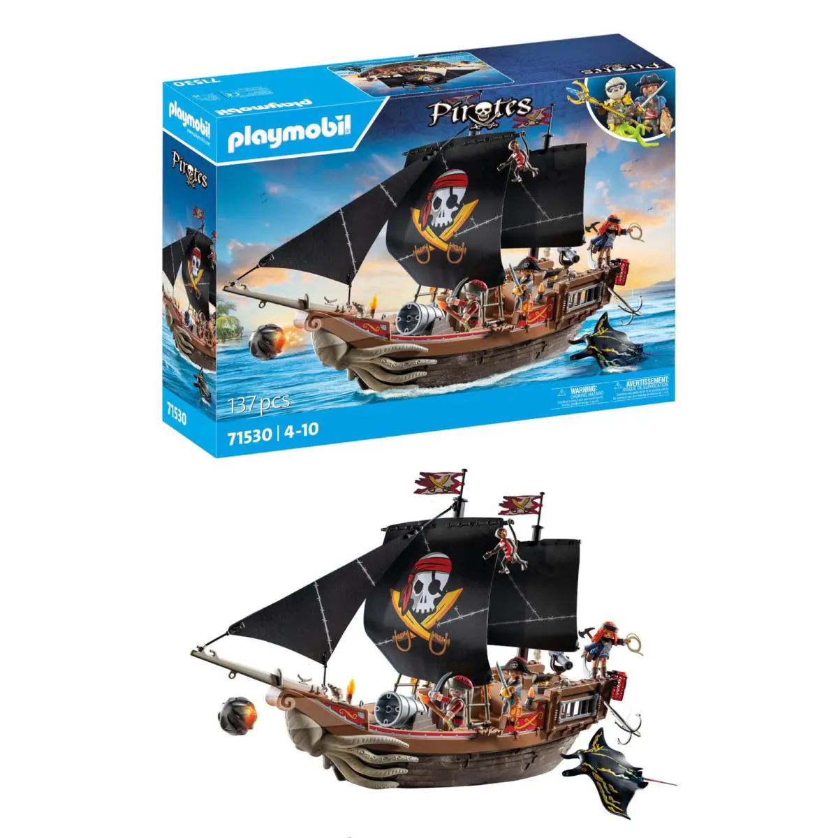 Playmobil Large Pirate Ship Adventure Set with 137 Pieces and Accessories