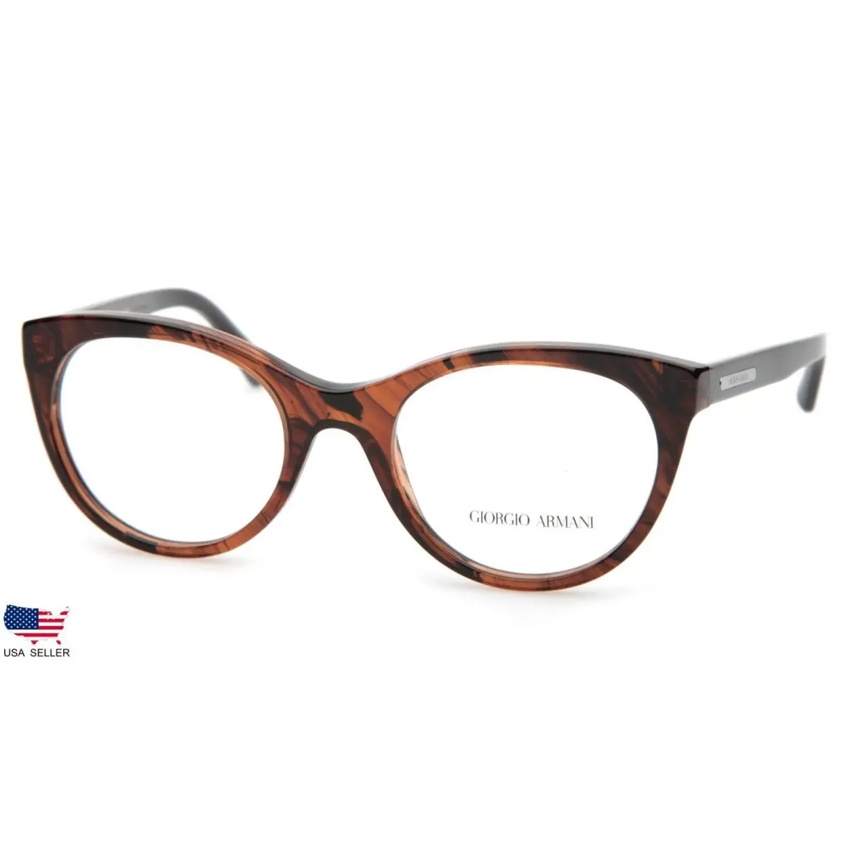 Giorgio Armani AR 7048 5297 Brown Marble Eyeglasses 51-29-140mm Display Model