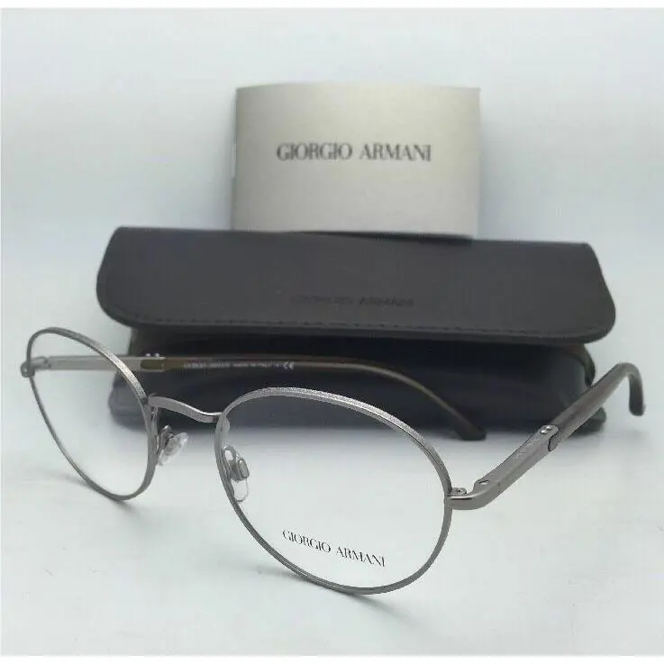 Giorgio Armani Eyeglasses AR 5002 3005 51-20 Round Gunmetal Brown Frames