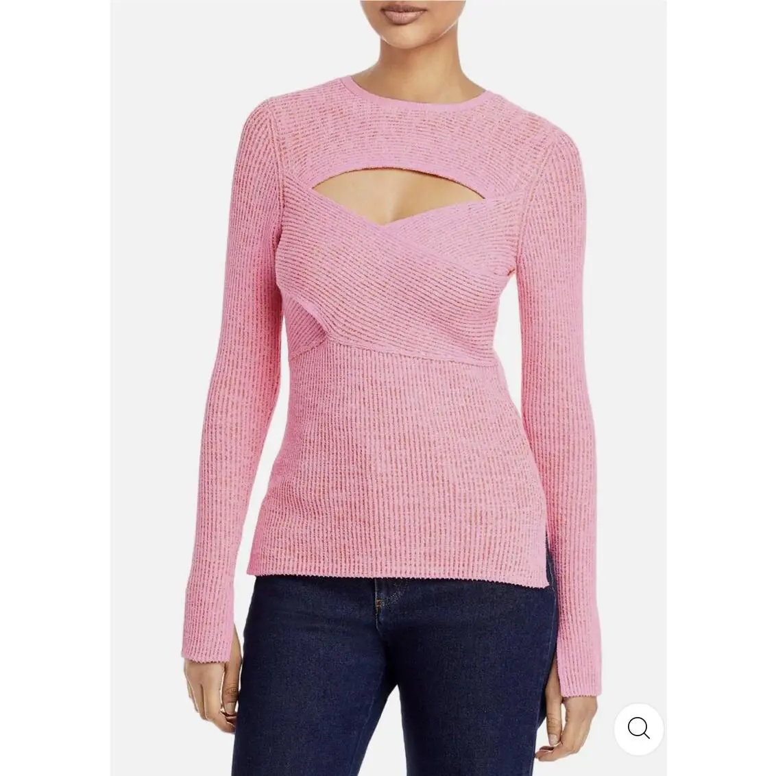 3.1  Double Face Crossbody Pullover Sweater in Bubblegum S by Phillip Lim