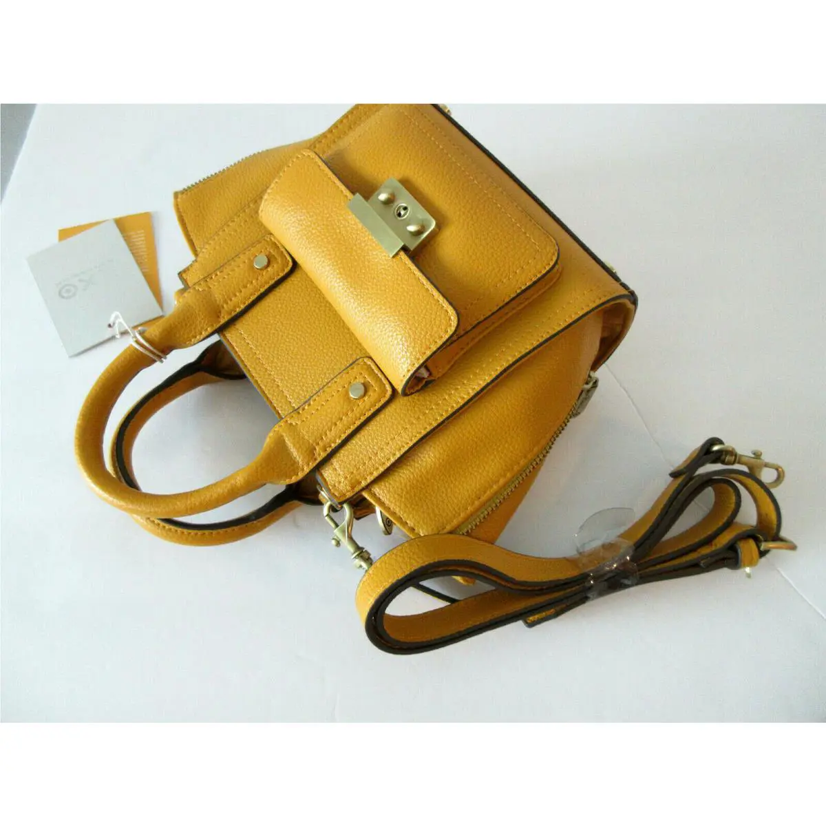 3.1  For Target Mini Satchel Handbag Yellow in Hand by Phillip Lim