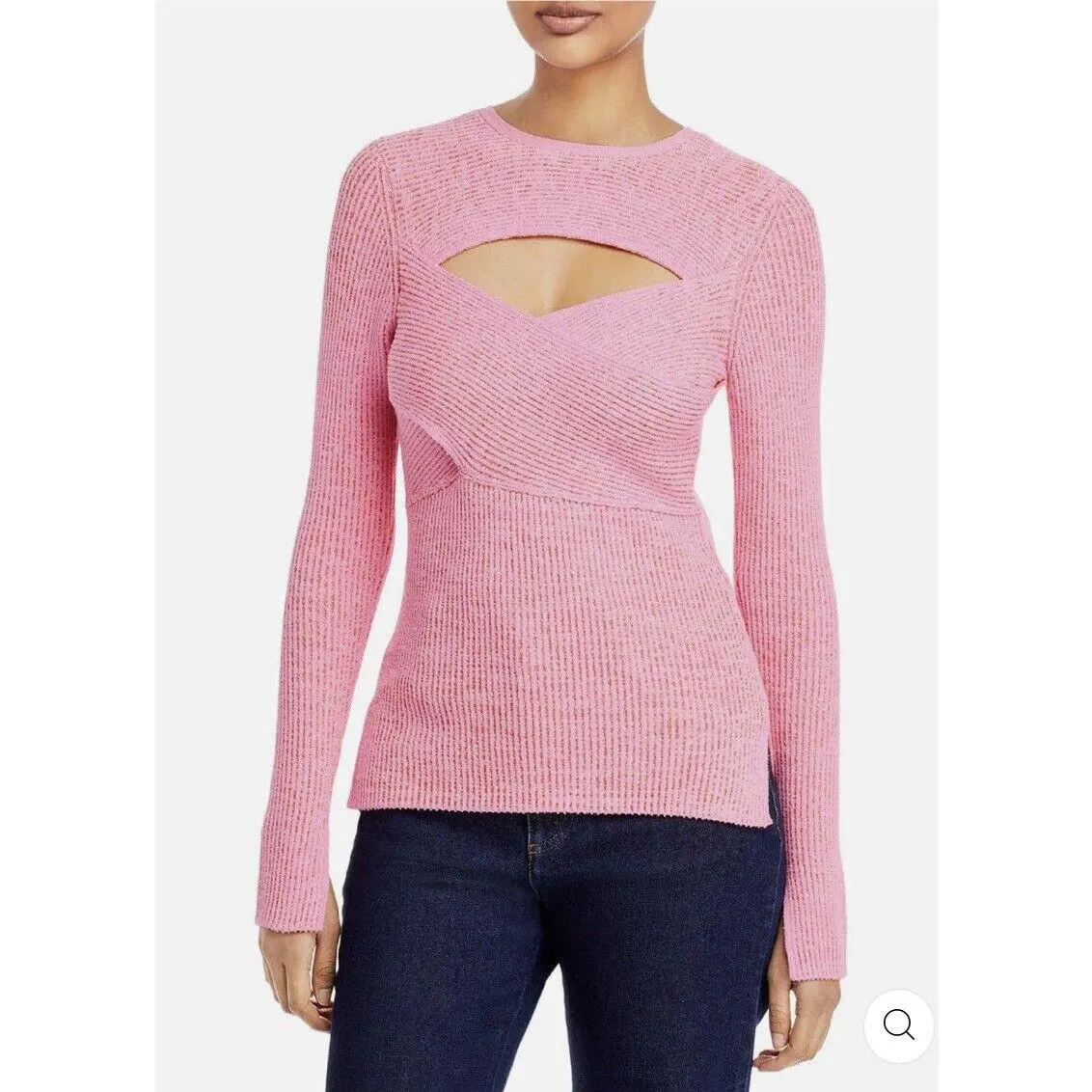 3.1  Double Face Crossbody Pullover Sweater in Bubblegum XS by Phillip Lim