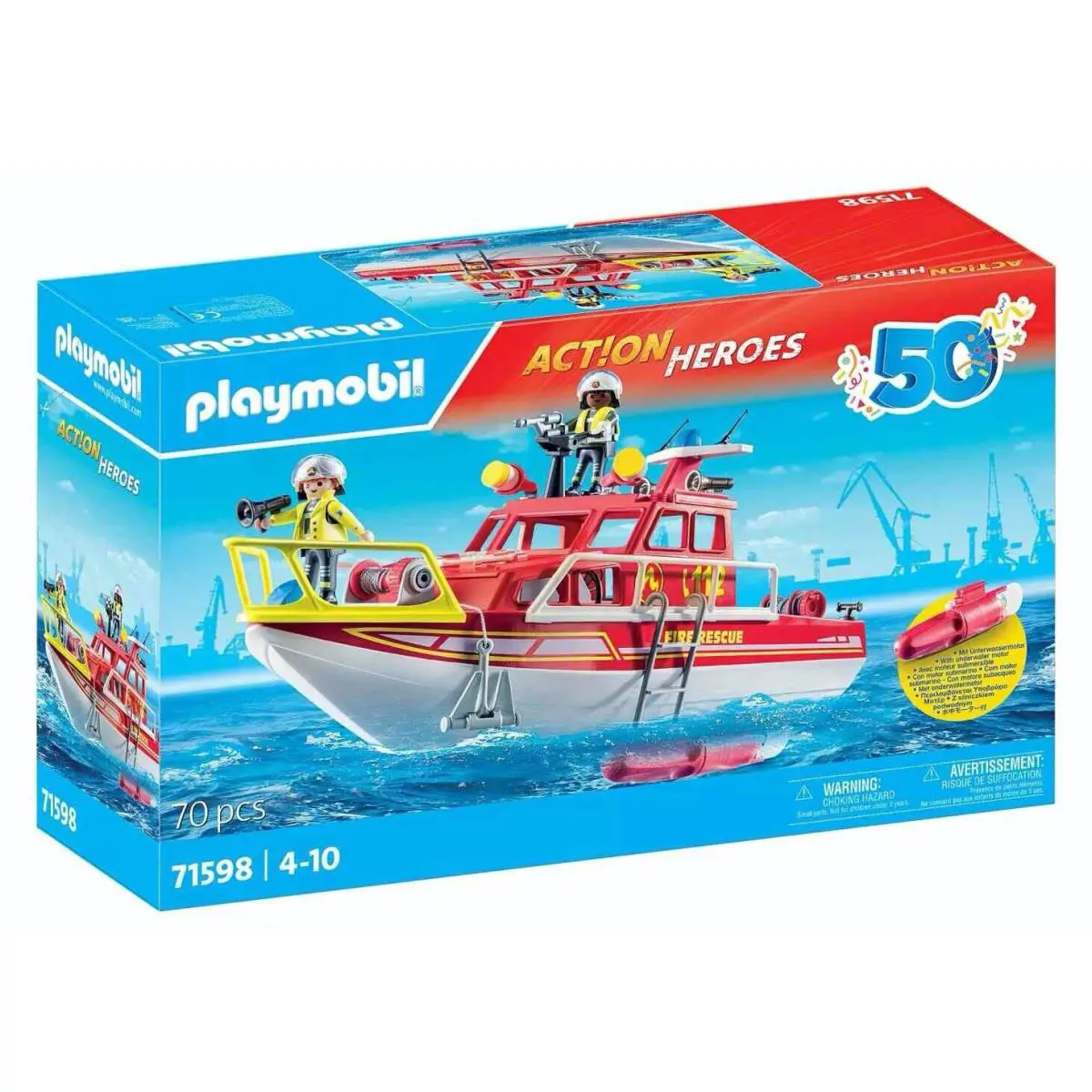 Playmobil 71598 Action Heroes: Fire Rescue Boat