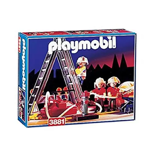 Playmobil 3881 Fire Rescue Firefighter Figures Ladder Air Bag Water Pump Set