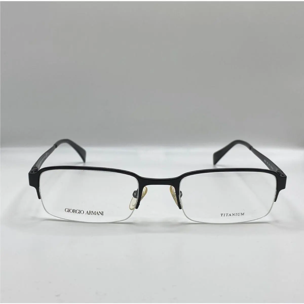 Giorgio Armani GA832 003 Matte Black Titanium Metal Semi-rim Frame 52-20-140