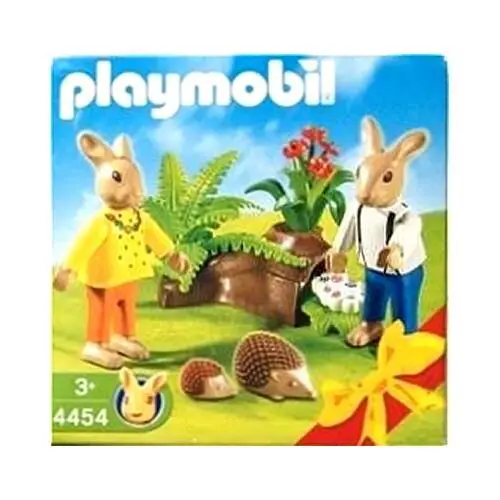 Playmobil 4454 Easter Bunny Two Figures Children Hedgehogs Flowers Rabbit