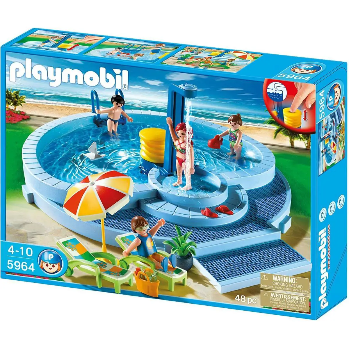 Playmobil 5964 Pool Vacation Party Swimming Splash Pad