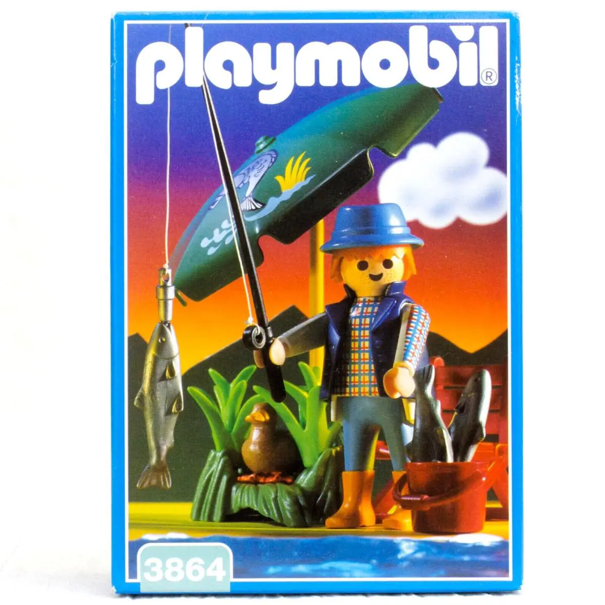 Playmobil 3864 Fisherman Vintage Angler Pole Fish Umbrella