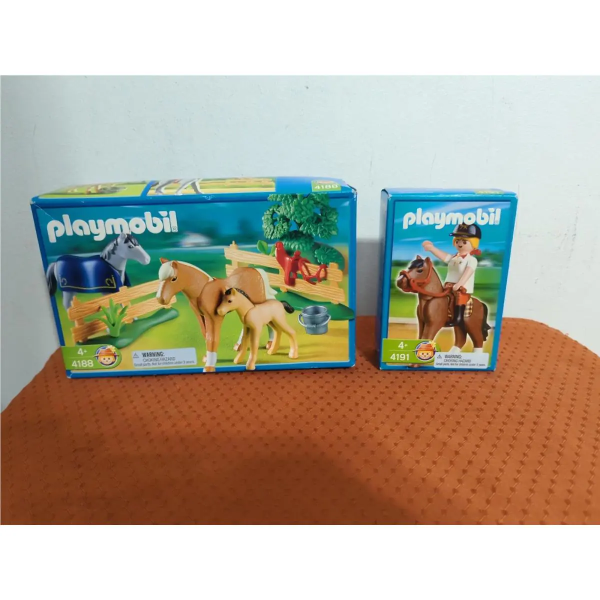Playmobil 4188 Horses Foal Paddock 4191 Horse Rider Set Box Dented