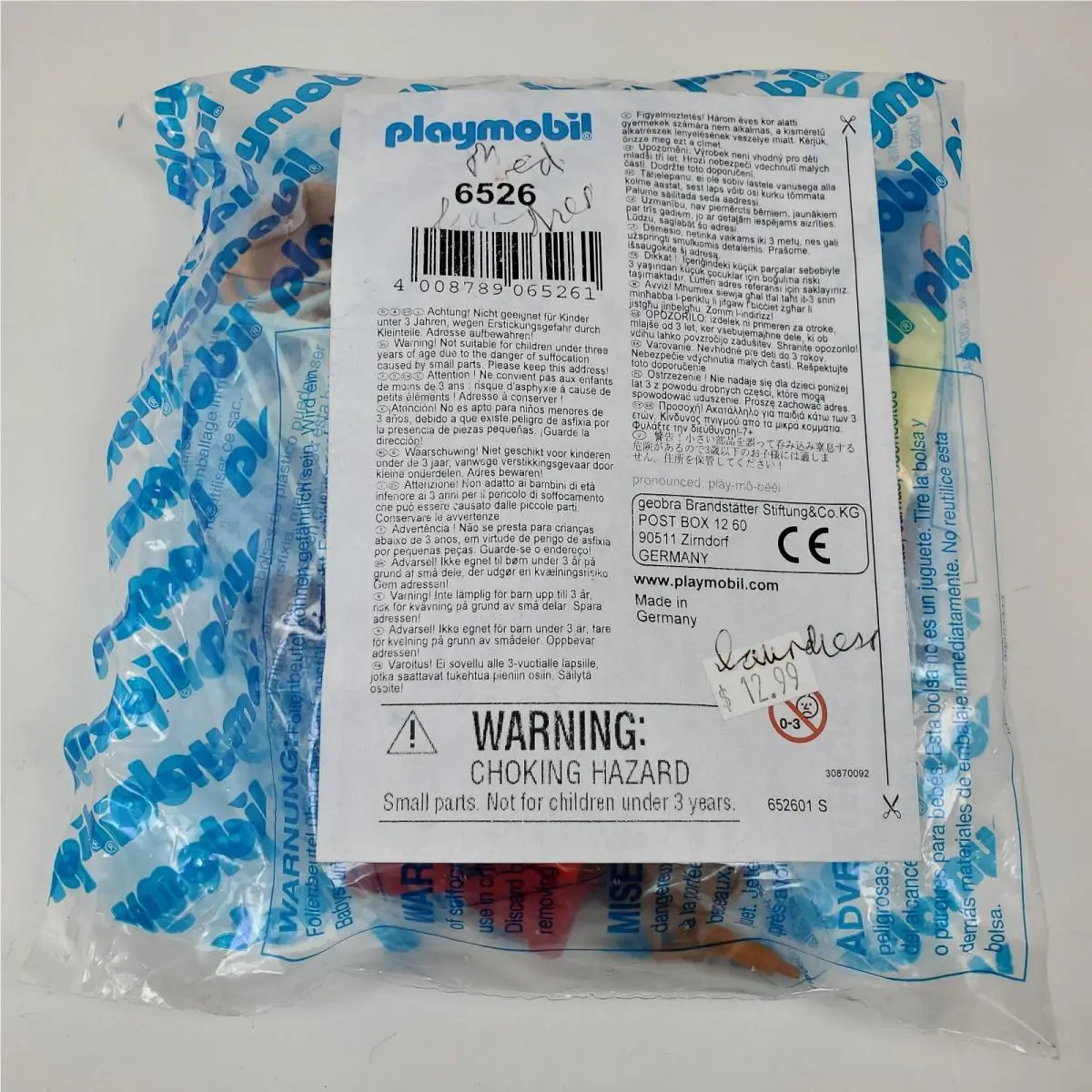 Playmobil 6526 Victorian Mansion Laundress Washer Woman Laundry Bag