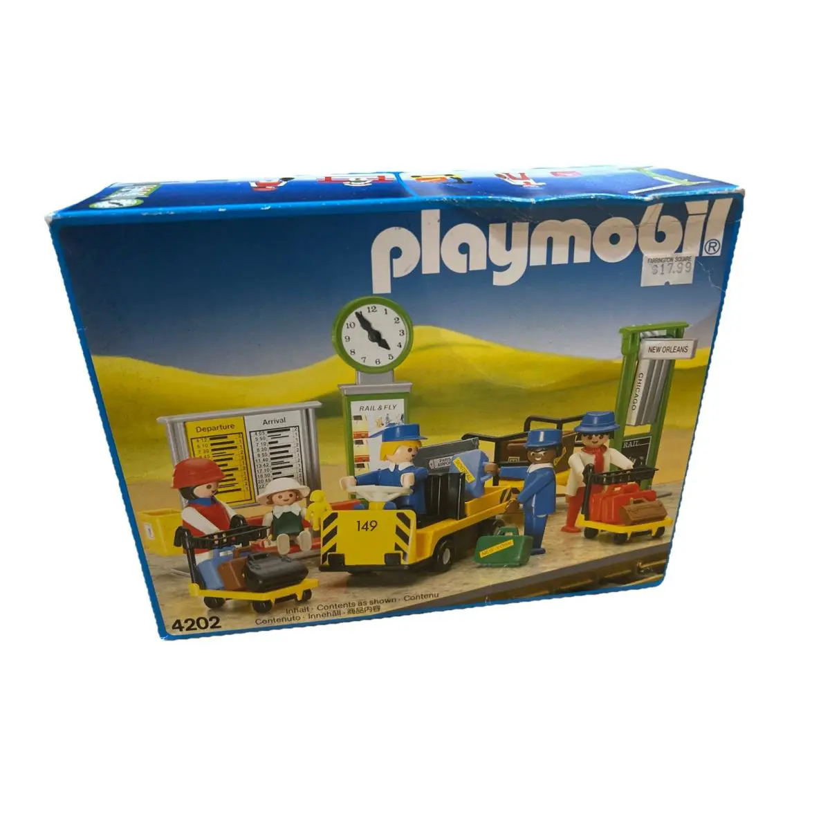 Vtg Playmobil System 4202 -passenger Train Station Airport Set Nos Rare - 1987